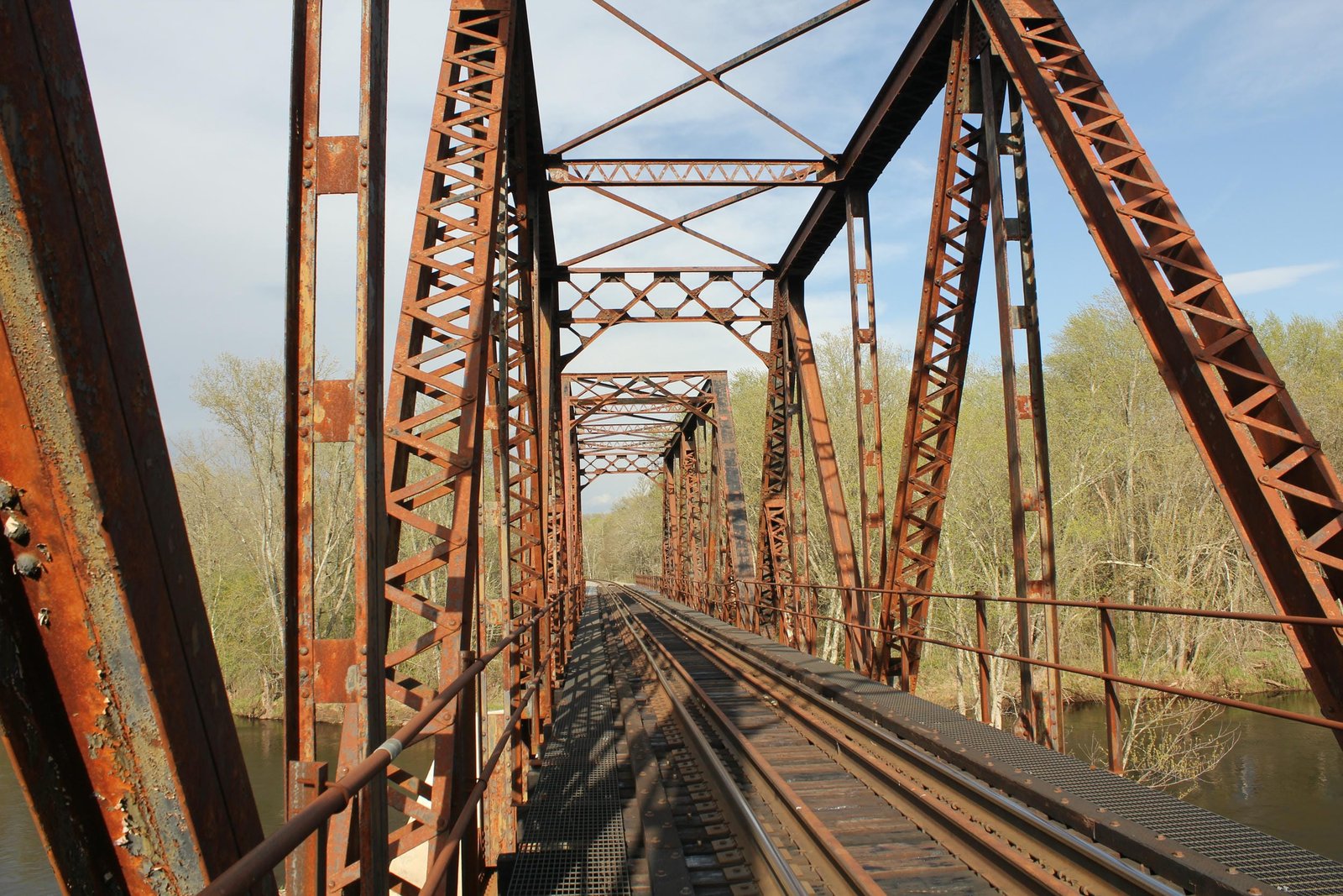 Inside deck girder spans